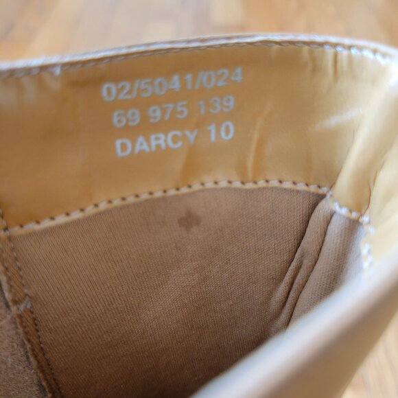 Bruno Valenti DARCY Block Heel Leather Boots 10 Camel Tan Vintage‎ Brazil Chunky - Picture 6 of 12